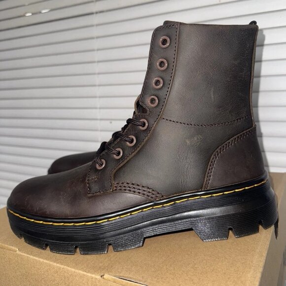 Dr. Marten's Combs Crazy Horse Leather Dark Brown Women’s 7 Men’s 6 Unisex - Picture 4 of 8